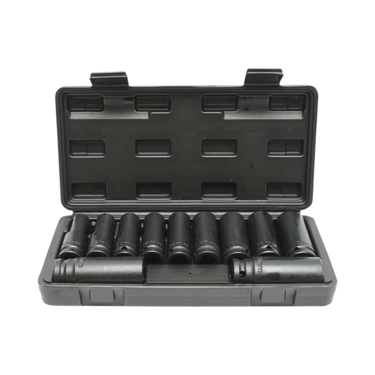 Hosszú ütvecsavaros dugókulcs-készlet 10-24mm, 78mm, négyzet 1/2 inch Cr-Mo 11 darab Breckner Germany