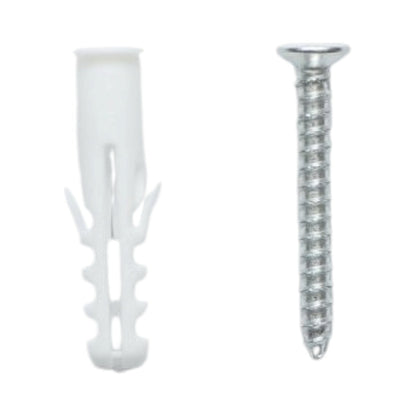 Univerzális műanyag dübel, tipli szett fehér 6x30mm csavarral 4x30mm 50 db/szett