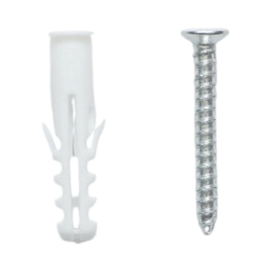 Univerzális műanyag dübel, tipli szett fehér 6x30mm csavarral 4x30mm 50 db/szett