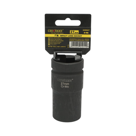 Crownman Cr-Mo Crownman 1 hüvelykes négyzet alakú 27 mm hosszú ütvecsavarozó csavarkulcs