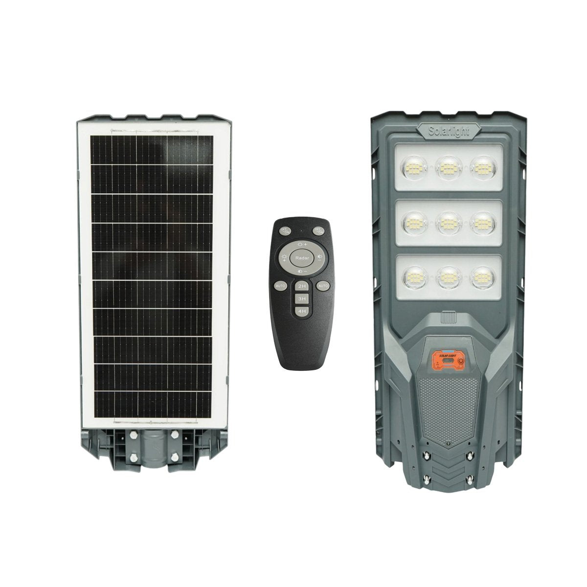 Napelemes LED közvilágítási lámpa 300W 20W-os napelem panellel, 15000mAh akkumulátor, mozgásérzékelő, távirányító, oszlopra szerelhető IP65 Breckner Germany