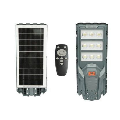 Napelemes LED közvilágítási lámpa 300W 20W-os napelem panellel, 15000mAh akkumulátor, mozgásérzékelő, távirányító, oszlopra szerelhető IP65 Breckner Germany