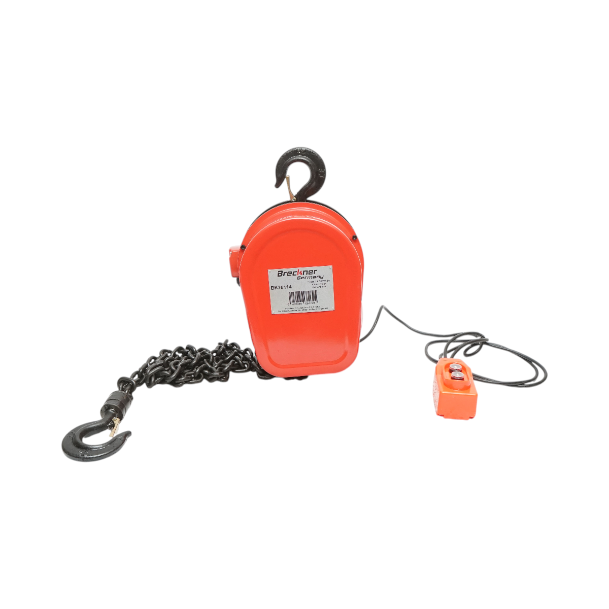 Elektromos láncos emelő acél 380V, 500W 3m lánccal, maximális terhelés 1000kg, biztonsági horog 2T Breckner Germany