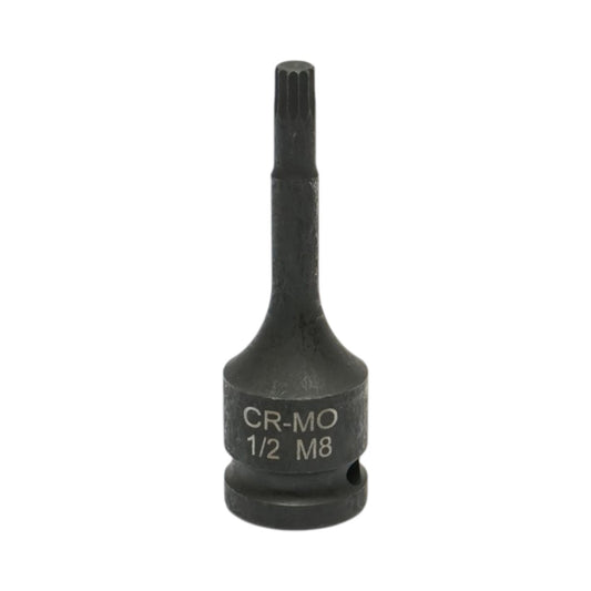 Breckner Germany M8 spline ütő bitdugókulcs 78mm, 1/2 inch négyzet Cr-Mo