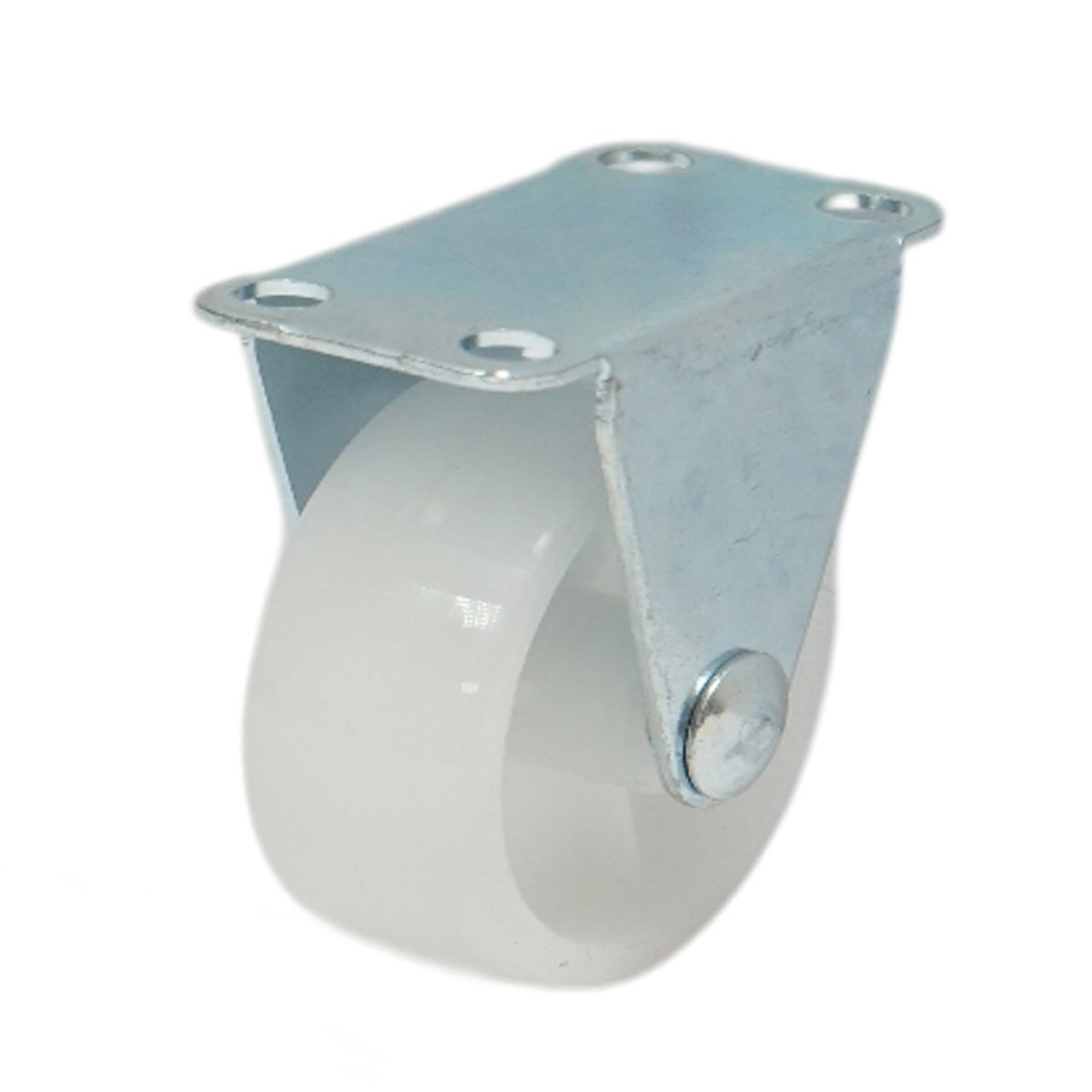 Rögzített kerék 40x17mm fék nélkül, fehér polipropilén, acél lemez 46x24mm 20kg