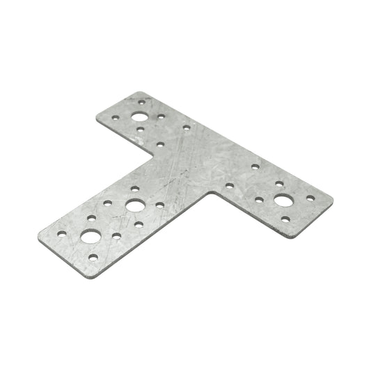 T-csukló alakú kötőelem 160x98x45mm, 2,5mm vastag, horganyzott acélból