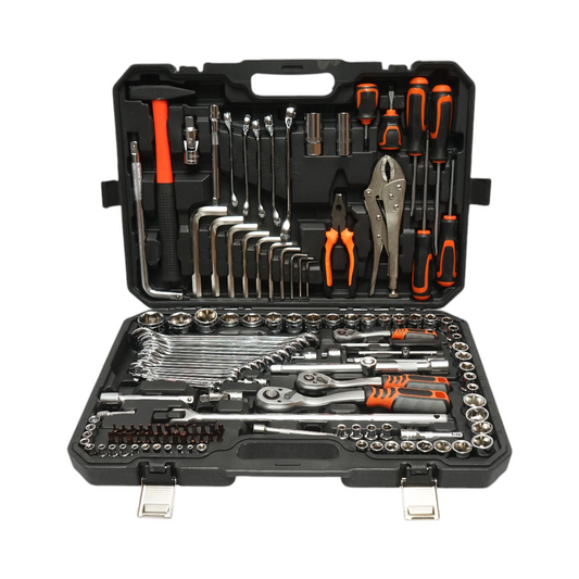 Csöves, fix és gyűrűs csavarkulcsok, bitek, bit, hatlapos, torx Cr-V 142 darab Breckner Germany