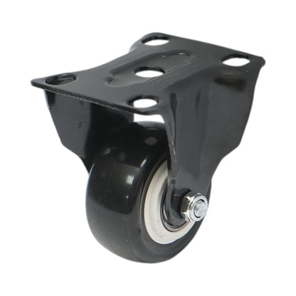 Rögzített kerék 50x24mm fék nélkül, fekete PVC, acél lemez 72x52mm 40kg