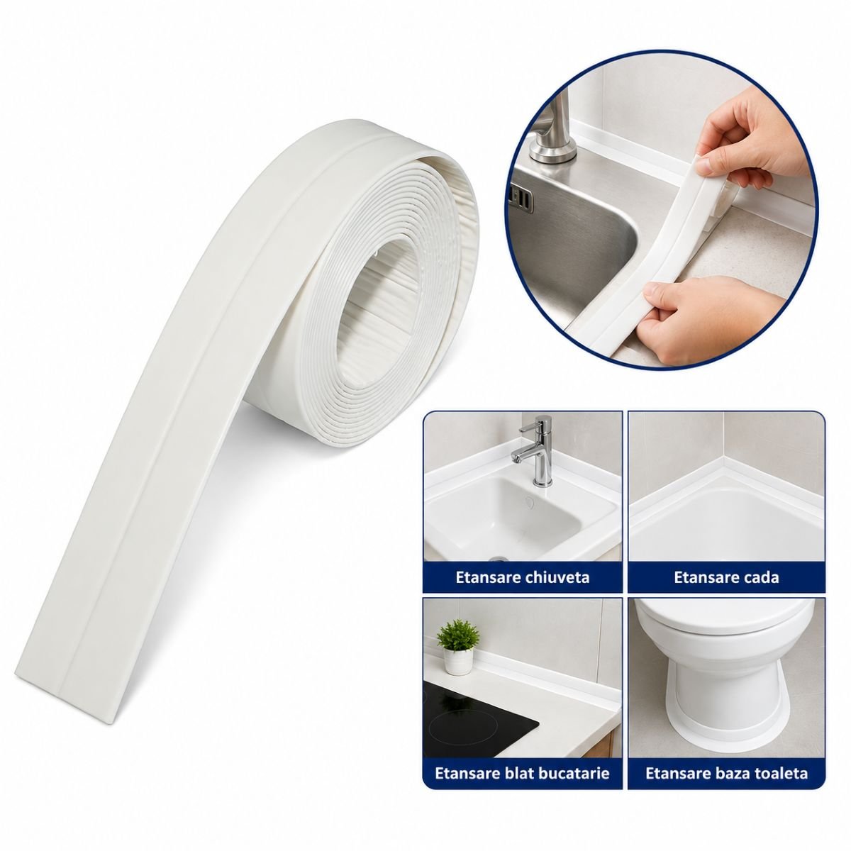HighPower vízálló öntapadó fürdőkád és mosogató tömítőszalag 38mm x 3.2m