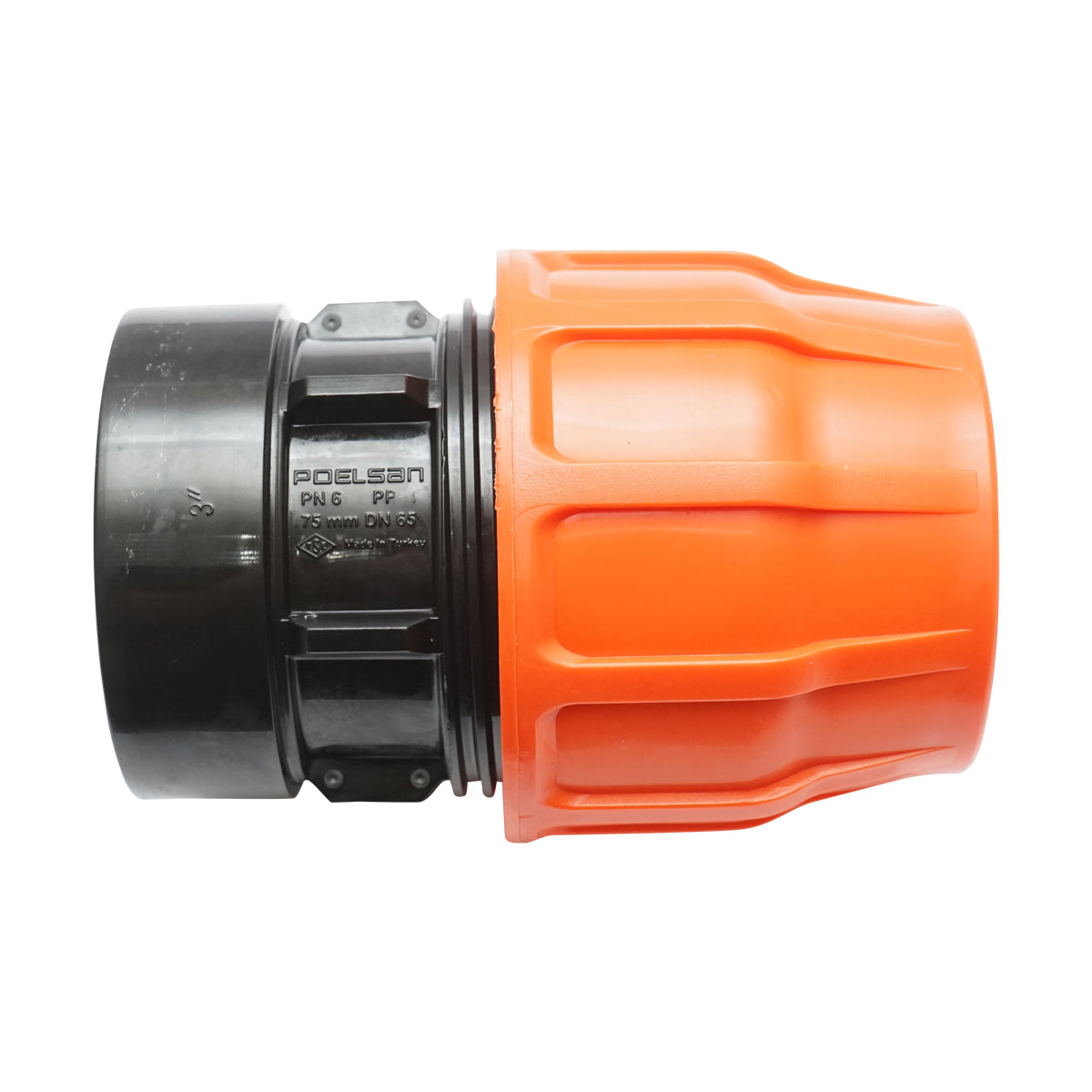 Lapos adapter D75x75mm-es könyökkel, belső menettel, PN6 Poelsan