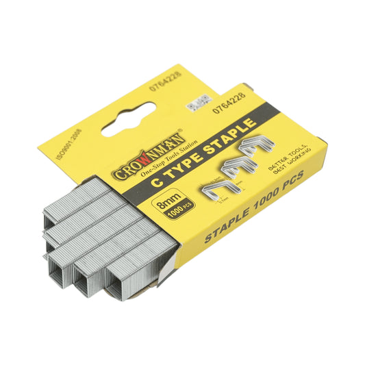 C típusú fém kapcsok 0.7x11.3x8mm 1000 db/készlet Crownman