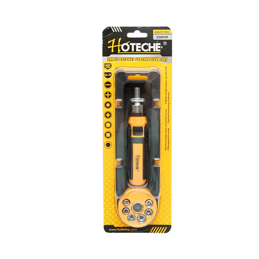 Csavarhúzó készlet racsnival és 39 bittel Hoteche