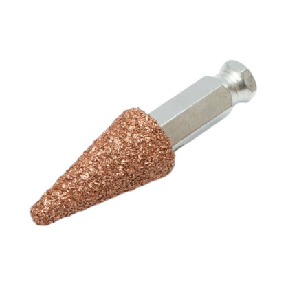 Csiszolókő polírozó abrazív kúpos 19x40mm, szemcseméret K36, hatszögletű szár 3/8 inch