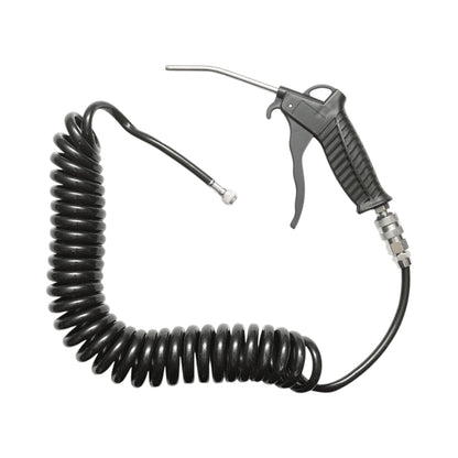 Sűrített levegős fúvóka 120 mm-es fúvókával, 5 m spiráltömlővel és 1/4"-os gyorscsatlakozóval.