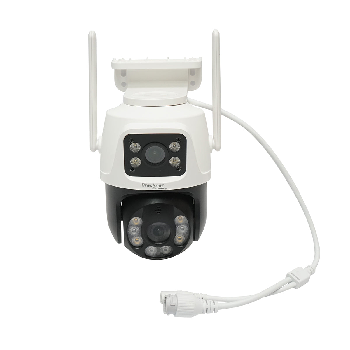 6 MP-es kettős objektíves megfigyelő kamera, P2P WIFI 2.4GHz, 360 fokos PTZ forgatás mozgásérzékelővel, szirénával, emberérzékeléssel és iCSee alkalmazással.