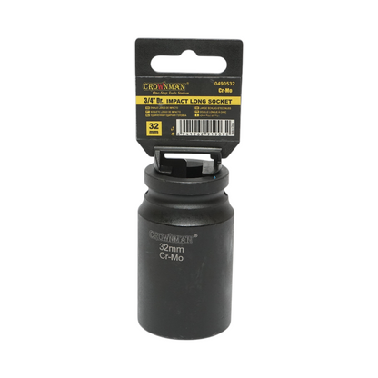 Crownman Cr-Mo Crownman 3/4 hüvelykes négyszögletes 32 mm hosszú ütvecsavarozó kulcs