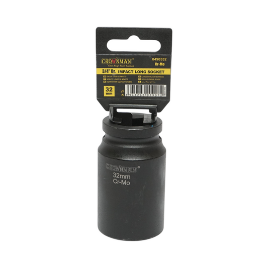 Crownman Cr-Mo Crownman 3/4 hüvelykes négyszögletes 32 mm hosszú ütvecsavarozó kulcs