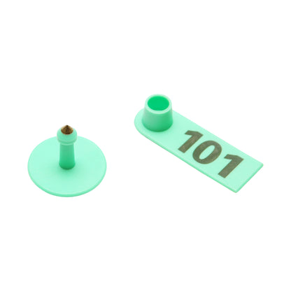 100 darab számozott füljelző készlet 101 -200 zöld kecskékhez, juhokhoz Breckner Germany