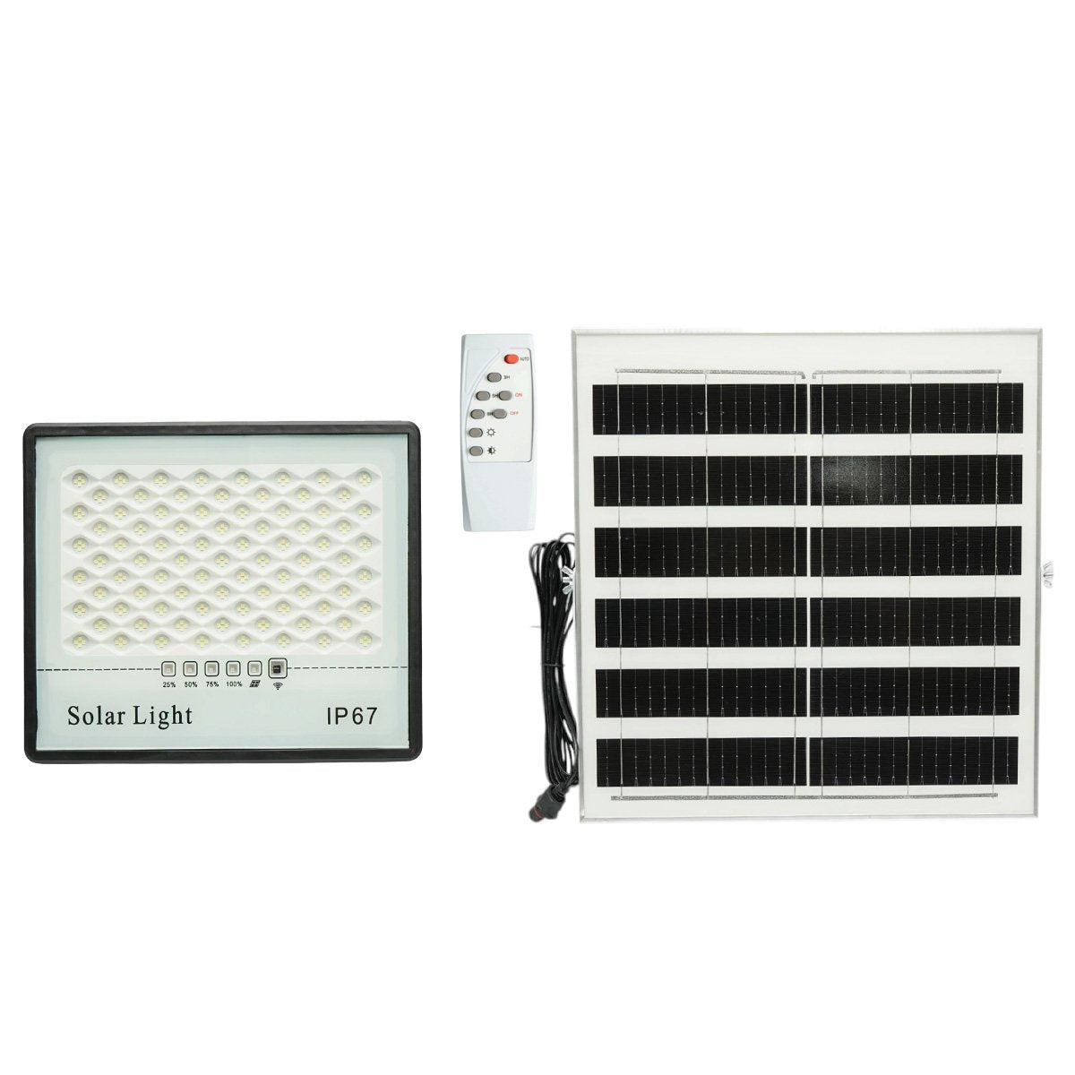 Breckner Germany 200W LED reflektor, 6500K napelemes panellel 15W, LiFePO4 10000mAh akkumulátor és távirányító IP67