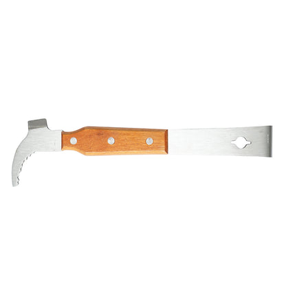 Rozsdamentes acél méhészvéső, kaptárvas, fa nyéllel 260mm