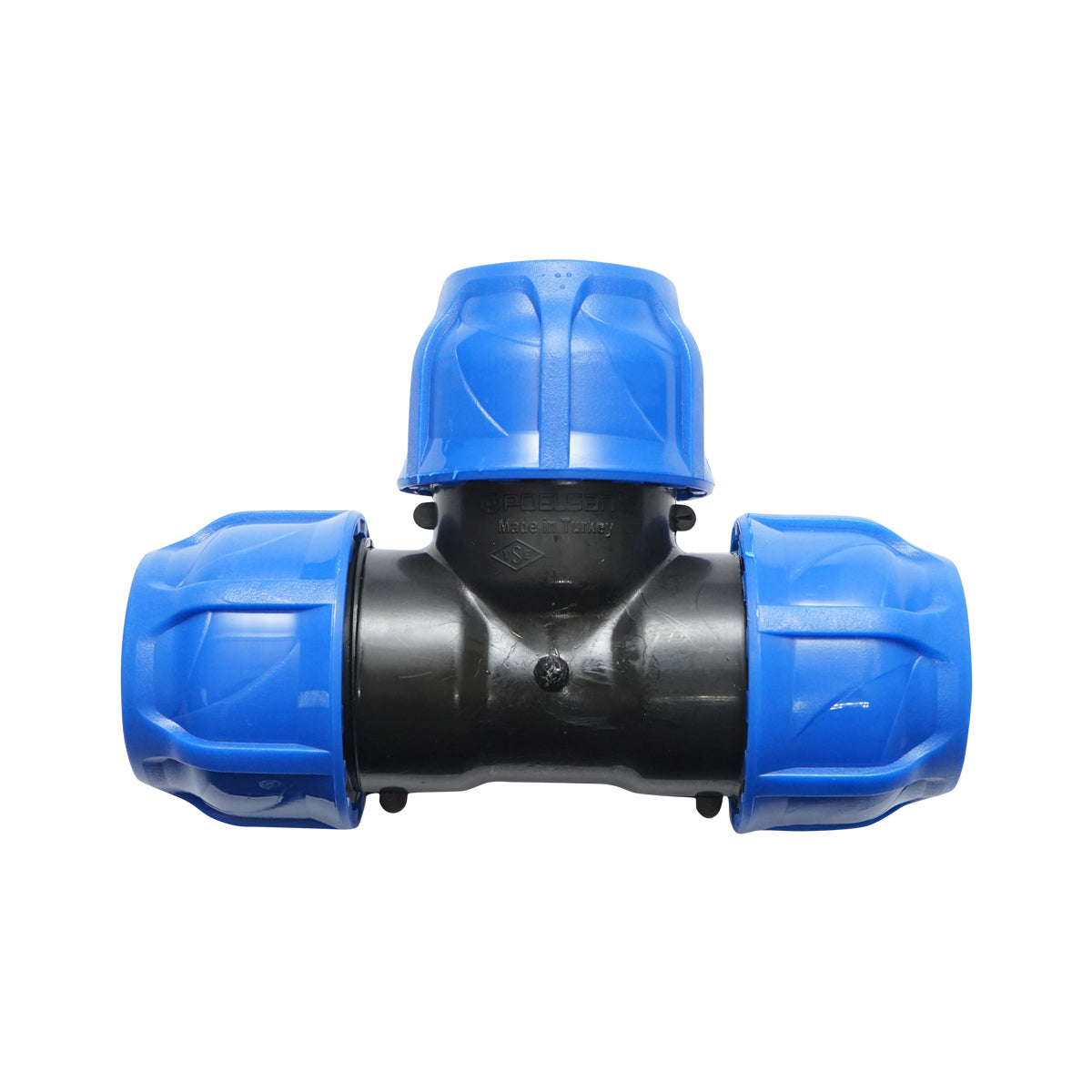 Egyenletes tömörítő cső D32x32x32mm max 16bar HDPE öntözőrendszerekhez
