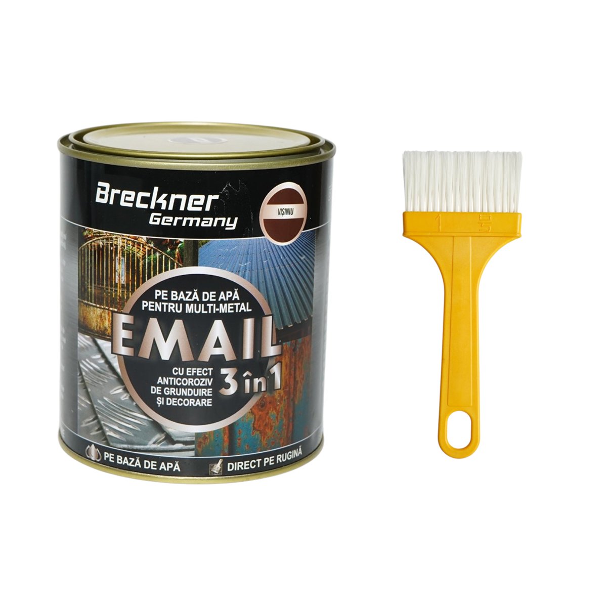 Breckner Germany 3 az 1-ben rozsdagátló zománcfesték fém felületekhez 750g bordó, közvetlenül a rozsdára, vízalapú
