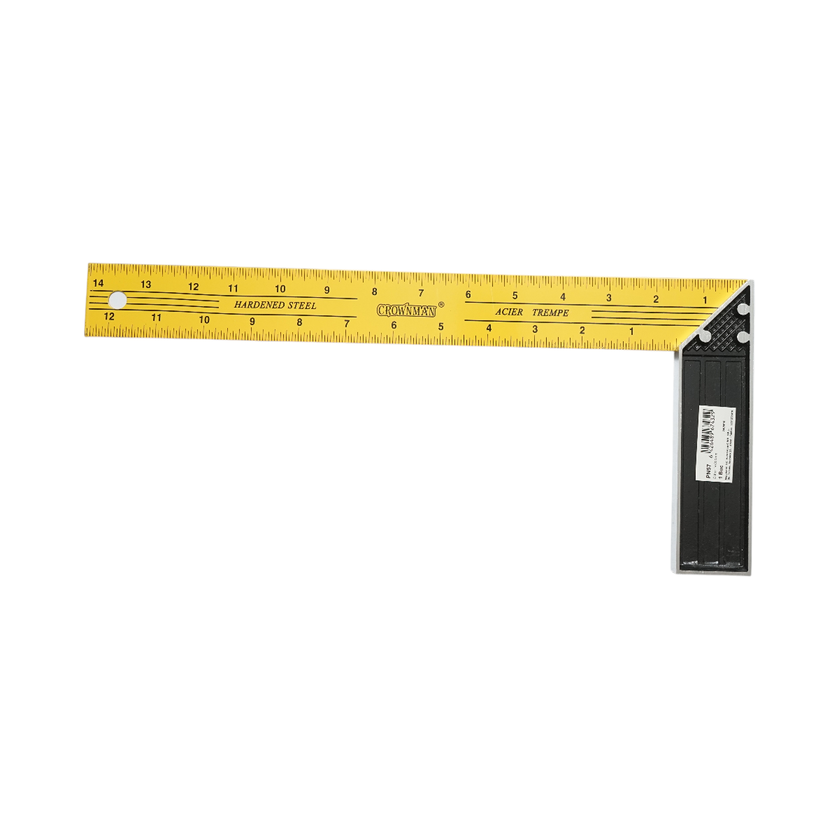 Professzionális asztalosmérleg , colostok 350mm/14 inch, alumínium nyéllel, szénacél vonalzó Crownman