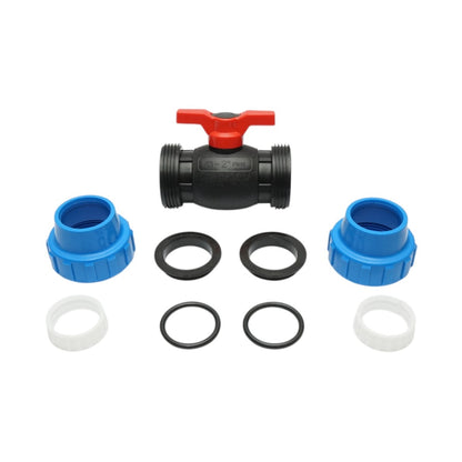 PEHD tömörített golyós golyóscsap HDPE D63x63mm, PN16 öntözőrendszerekhez