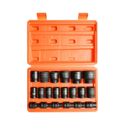 Breckner Germany 8-32mm rövid ütőkulcs készlet, Ütődugókulcs készlet 1/2 inch négyzet Cr-Mo 20 darab