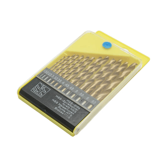 13 darabos HSS csavarfúró készlet 1,5-6,5 mm fémhez hengeres szárral