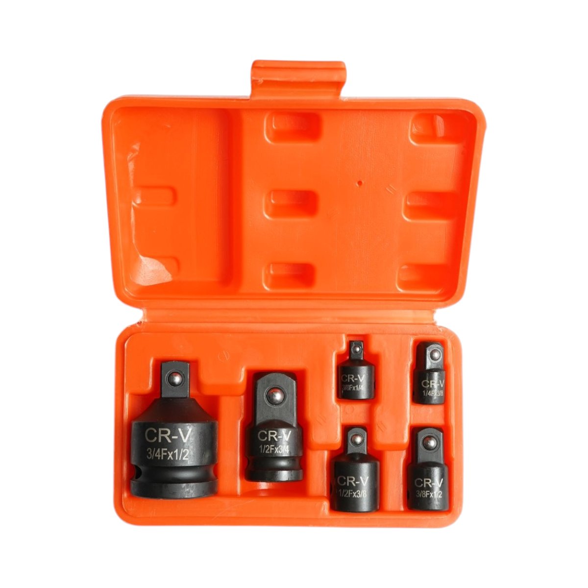 6 részes dugókulcs reduktor készlet 1/4" – 3/8" – 1/2" – 3/4" Cr-V Breckner Germany készlet csökkentő edzett racsnis kulcsokhoz