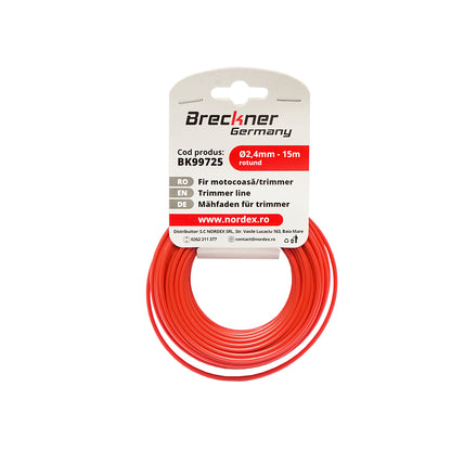 Kerek fűkasza damil, 2.4 mm x 15 m Breckner Germany