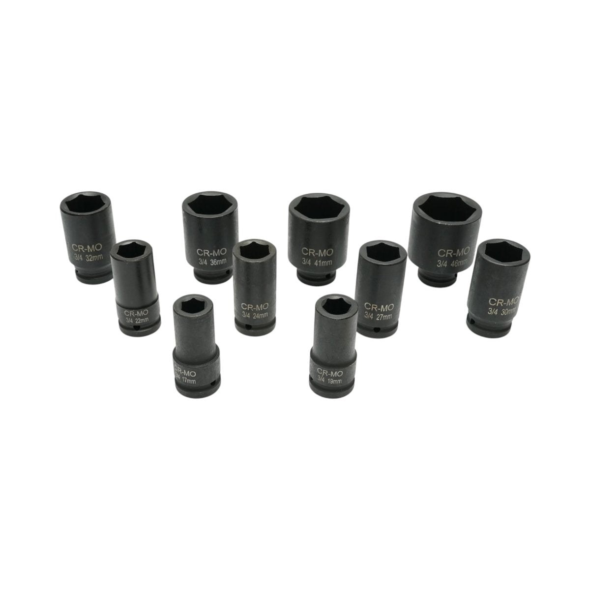 Breckner Germany dugókulcskészlet hosszú 17-46mm, 3/4 inch négyzet Cr-Mo 10 darab