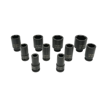 Breckner Germany dugókulcskészlet hosszú 17-46mm, 3/4 inch négyzet Cr-Mo 10 darab