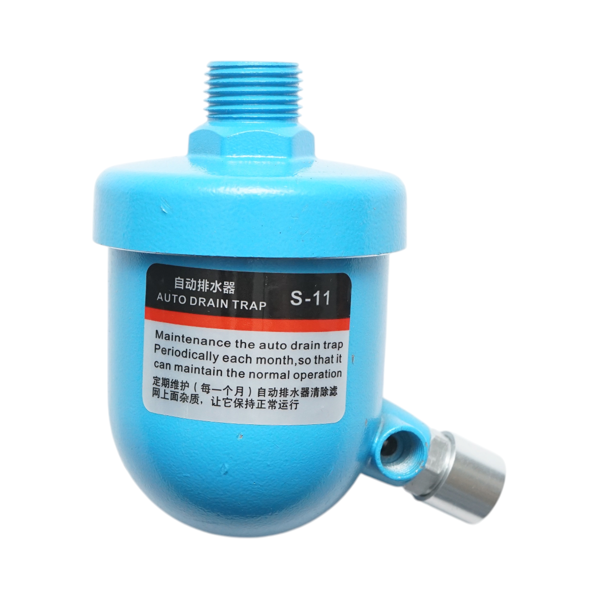 Automatikus mechanikus sűrített levegő kondenzátum szelep 10 bar, 1/2 NPT csavarmenetű légkompresszorhoz