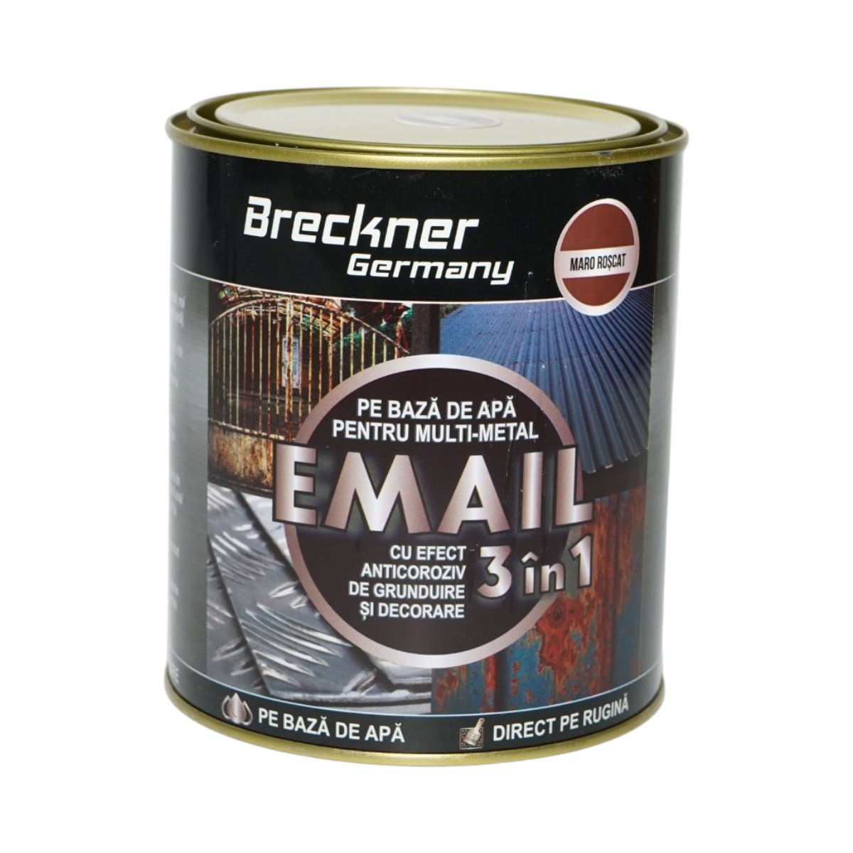 Breckner Germany 3 az 1-ben rozsdagátló zománc festék vörösesbarna fémhez 750g, közvetlenül a rozsdára, vízalapú