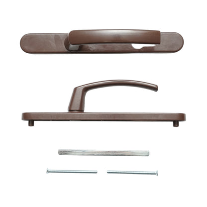 PVC hőszigeteléses ajtókilincs szett barna 28x220mm-es zárbetéttel