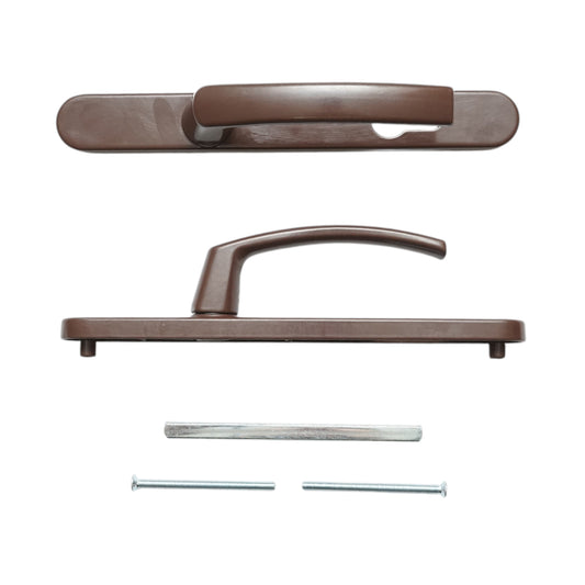 PVC hőszigeteléses ajtókilincs szett barna 28x220mm-es zárbetéttel