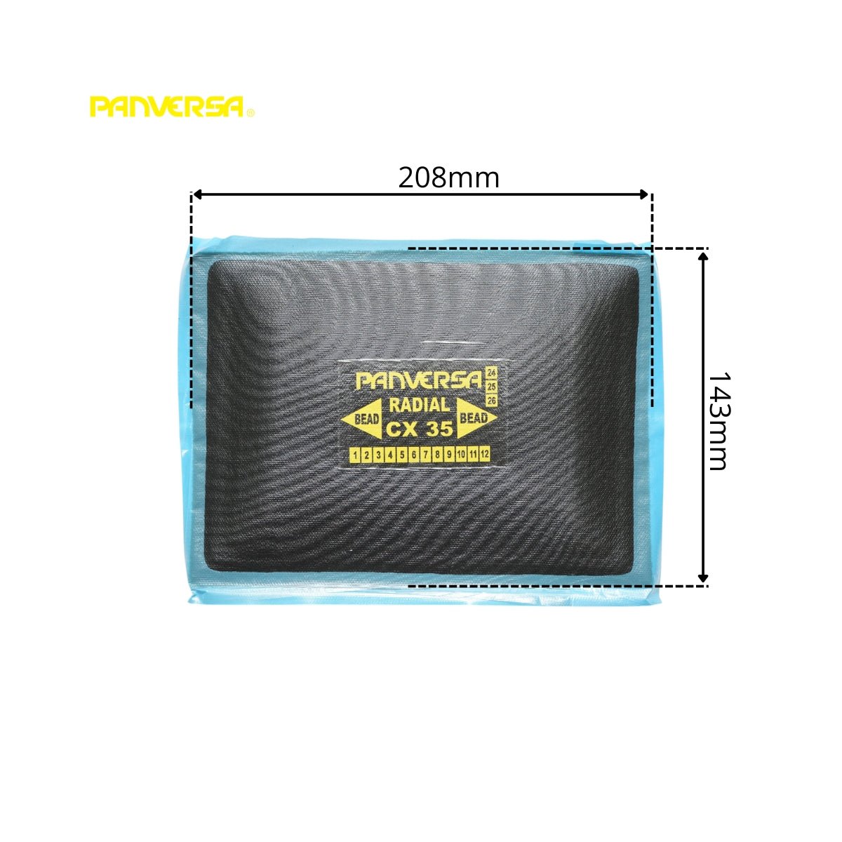Radiális gumiabroncs vulkanizációs javítófoltok 143x208mm CX-35 Panversa