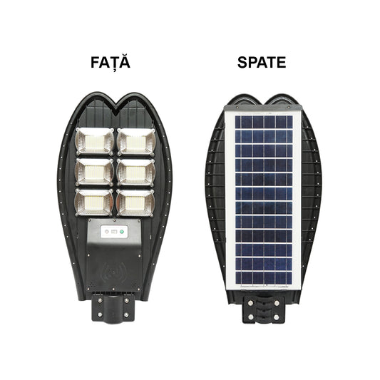 Napelemes LED lámpa 300W 15W-os napelemmel, LiFePO4 akkumulátor 3.2V/18Ah, 6000-8000K, mozgásérzékelő, távirányító IP65 Breckner Germany