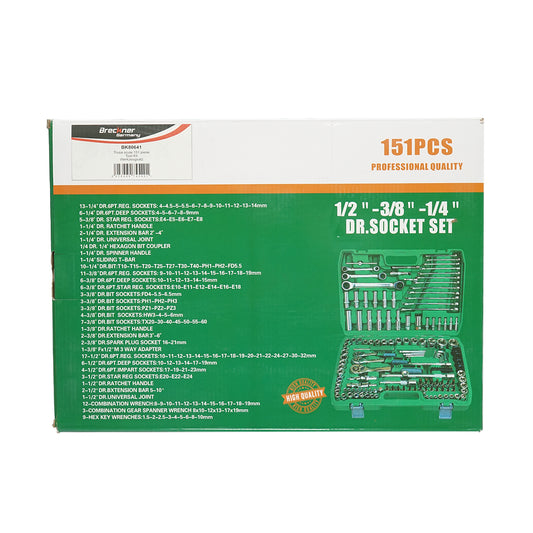 Kombikulcskészlet, csővázas, fix, torx, racsnis meghajtású 151 darab Breckner Germany