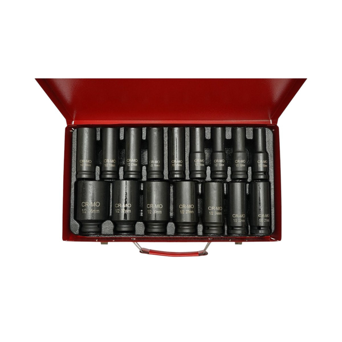 Breckner Germany hosszú dugókulcs készlet 10-36mm, 1/2 inch négyzet Cr-Mo 16 darab