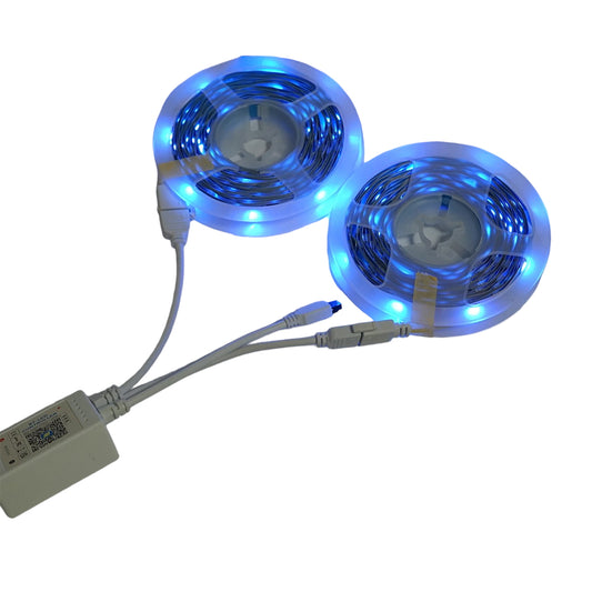 Intelligens LED szalag LED 2x5m, 12V távirányítóval, hangvezérléssel, bluetooth, USB app, 10m RGB Breckner Germany