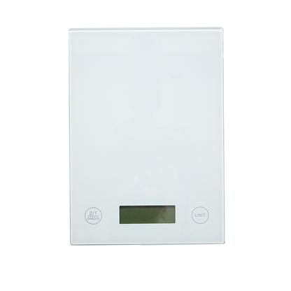 5 kg-os elektronikus konyhai mérleg, tára funkció, biztonsági üveg platform