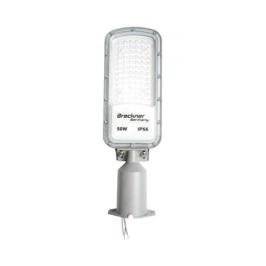 LED közúti világítólámpa 50W, 100-265V, 6500K, 5500lm oszlopra szerelhető 410x125x25mm IP66 Breckner Germany