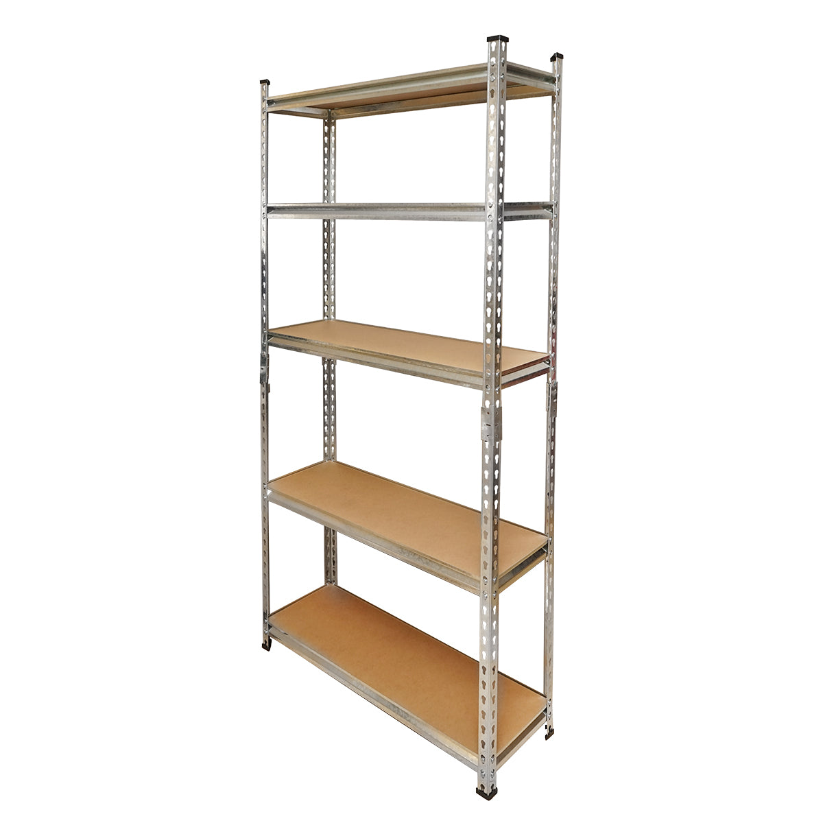 Salgó polc, fém polc, 5 MDF polccal, 180x90x30cm, 120kg/polc, csavarmentes szerelés Breckner Germany