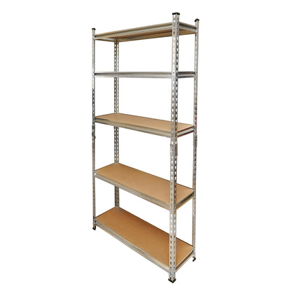 Salgó polc, fém polc, 5 MDF polccal, 180x90x30cm, 120kg/polc, csavarmentes szerelés Breckner Germany