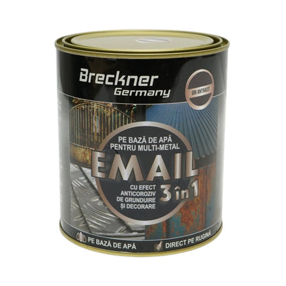 Breckner Germany 3 az 1-ben rozsdagátló email festék antracit szürke RAL 7016 fémhez 750g, közvetlenül a rozsdára, vízalapú