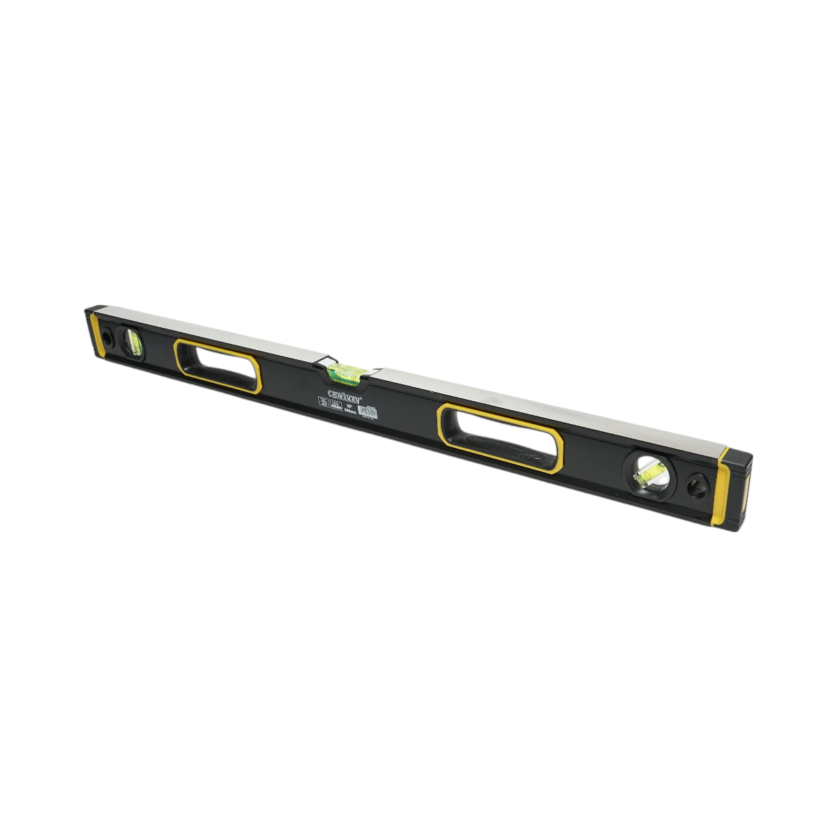 Mágneses alumínium vízmérték 800mm, 3 vízmérték, 2 fogantyú Crownman