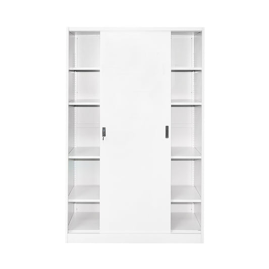 Fém toló fémszekrény 1900x1200x450mm, 2 rögzített tolóajtóval, 4 csigával, max 50kg/csiga, szürke Breckner Germany
